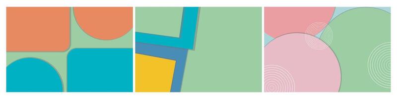 set of colorful abstract background with shapes vector