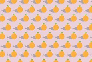 orange and lemon pattern on pink background vector