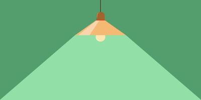 green background with light bulb lamp on the top vector