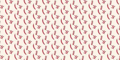 Christmas pattern background with red and white flowers vector