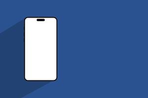 phone mockup with shadow on blue background vector