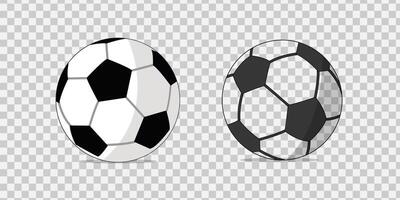 two soccer balls icon with different styles vector