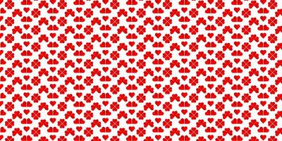 red and white pattern background with small hearts vector