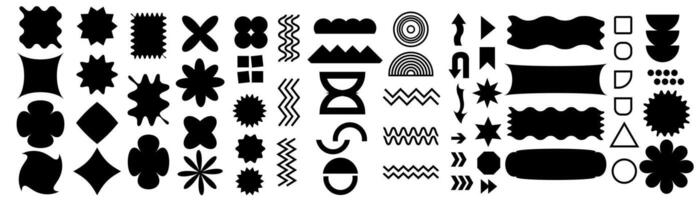 collection of abstract shapes and lines on white background vector