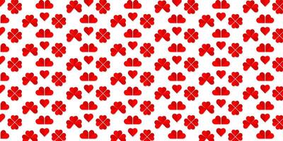 simple pattern of red hearts on a white background vector
