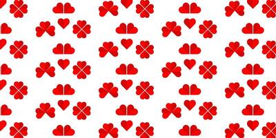 flat pattern of red hearts on a white background vector