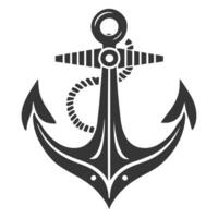 An anchor with a rope on it is shown vector