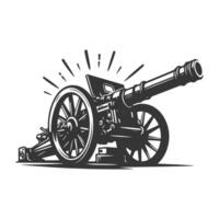 An old cannon on a white background vector