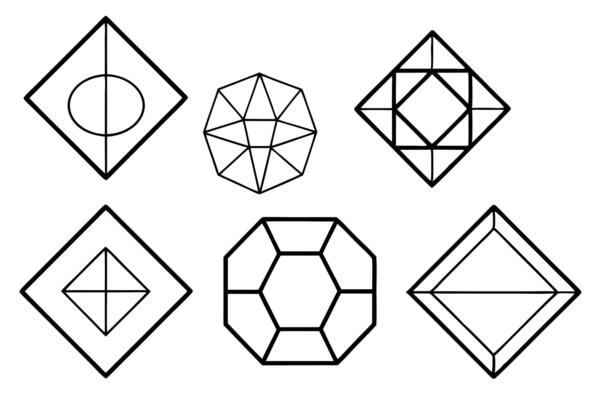 A set of geometric shapes in different sizes