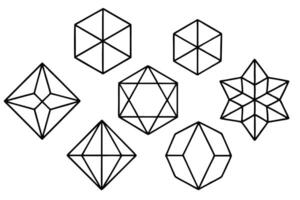 Geometric shapes in black and white vector