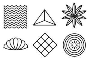 A set of geometric shapes and patterns vector