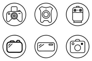 Tech and Gadgets Art Detailed Line Art Illustration Examples vector