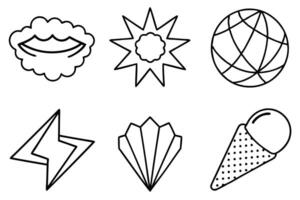 Pop Art Elements Line Art Illustration Simple Concepts Gallery vector