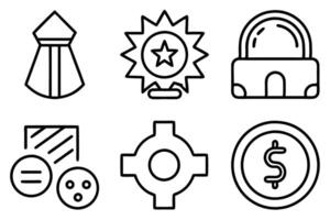 A set of icons that include a star, a shield, a shield, a shield, a vector