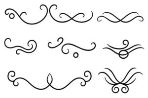 Various decorative swirls and swirls vector