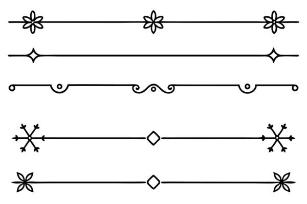 A set of decorative lines and borders