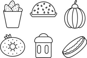 Food and drink icons set vector