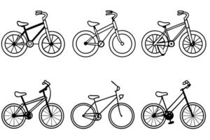 Bicycles Line Art Illustration for Design Projects vector