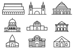 Architectural Sketches Line Art Illustration and Design Concepts vector