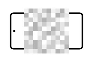 Smartphone displaying blurred content, indicating privacy settings during usage in a modern environment. vector