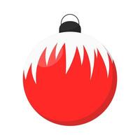 Red christmas ball isolated on white background. Decorative element for Christmas and New Year for design, decor, sticker, icon. vector