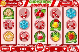 Casino slot machine, game UI design, gambling mobile app concept for the Christmas or candy themed Casino Game. The slot game user interface with basic buttons and set of 12 slot symbols. vector