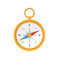 Compass icon in flat style. Navigation equipment illustration on isolated background. Geographical position sign business concept. vector