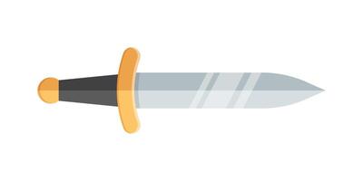 Old medieval sword icon in flat style. Weapon illustration on isolated background. Razor blade sign business concept. vector