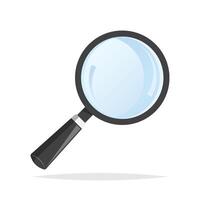 Magnifying glass icon in flat style. Loupe illustration on isolated background. Searching sign business concept. vector