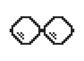 Pixel sunglasses icon in flat style. Glasses illustration on isolated background. Funny accessory sign business concept. vector