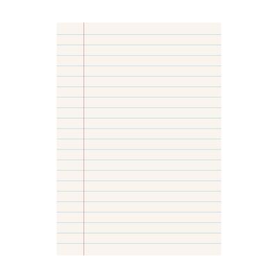 Paper page in flat style. Sheet with lines and grid illustration on isolated background. Blank document sign business concept.