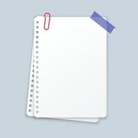 White sheet of paper in flat style. Empty paper note illustration on isolated background. Blank document sign business concept. vector