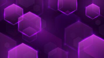 abstract hexagonal neon purple gradient background vector
