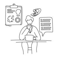 Modern flat design of professionals engaged in a brainstorming session, ideal for business, startup, and creative strategy visuals vector