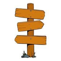 Wooden Directional Signpost Featuring Empty Planks Designed for Wayfinding and Navigation. . tourism vector
