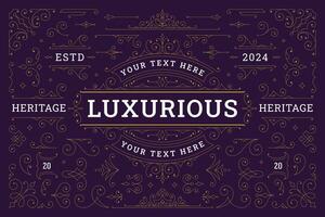 Elegant classical golden swirl Victorian ornate design element set illustration vector