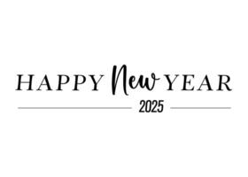 Happy new year 2025 handwriting illustration isolated on white background vector