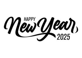 Happy new year hand lettering simple design vector