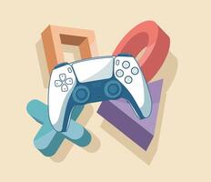Next-gen game controller colorful flat illustration vector