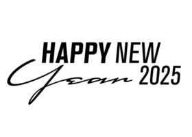 Happy new year 2025 with handlettering simple design vector