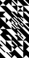 Retro black and white geometric modular combinatorial pattern for cover design. Abstract triangle and square diagonal lines art background. Trendy bauhaus style wallpaper vector