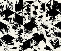 Blots camo seamless background. Urban monochrome pattern of paint splashes spots. Hand drawn camouflage texture for printing on fabric. Grunge hexagon shape black and white ink wallpaper vector