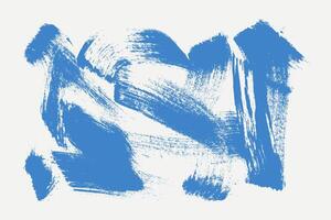 Blue Hand Painted Brush Stroke with Grunge Effect. Colorful abstract background with grunge lines. Retro damaged strokes vector