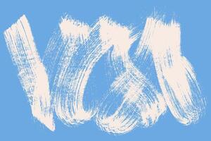 Hand Painted Brush Stroke Banner with Grunge Effect Isolated on Blue Background. Abstract background with grunge lines. Retro damaged strokes vector