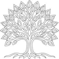 A beautiful line drawing of a tree vector