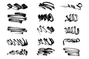 Hand Drawn Grunge Pencil and Ink Brush Strokes, Lines and Loops. Creative marker brush lines with rough, chalk edges. vector