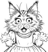 An illustration of a fairytale style cat vector