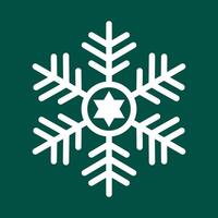 Abstract geometric snowflake winter icon on a bottle green background. vector