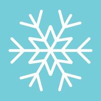 Abstract geometric snowflake icon on an ocean blue background. vector