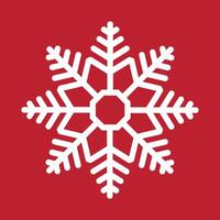 Abstract geometric snowflake icon on a red background. vector